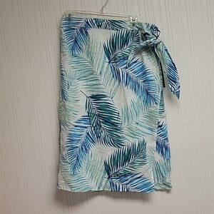 Tahari linen wrap skirt women's sz large. midi New with tags washable